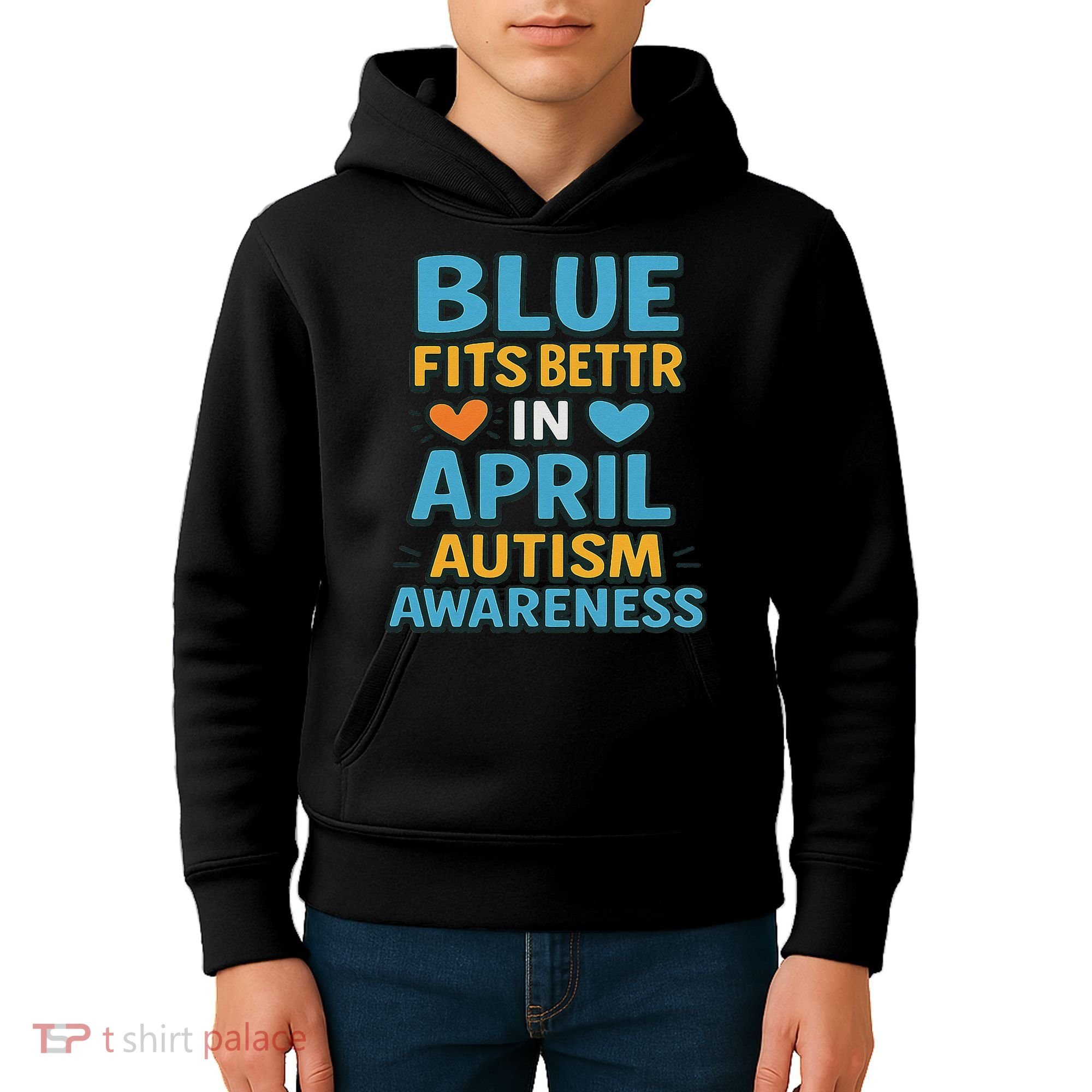 We Wear Blue In April Autism Awareness Neurodiversity Kids Hoodie