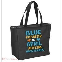 We Wear Blue In April Autism Awareness Neurodiversity Tote Bag thumb 2