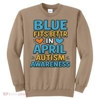 We Wear Blue In April Autism Awareness Neurodiversity Sweatshirt thumb 0