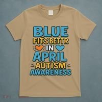 We Wear Blue In April Autism Awareness Neurodiversity T-Shirt thumb 5