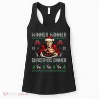 Winner Winner Christmas Dinner Santa Trump Ugly Sweater Xmas Women's Tank Top thumb 0