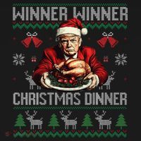 Winner Winner Christmas Dinner Santa Trump Ugly Sweater Xmas Women's Tank Top thumb 5