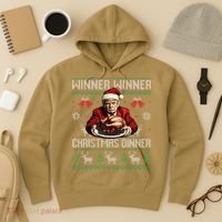 Winner Winner Christmas Dinner Santa Trump Ugly Sweater Xmas Hoodie thumb 3