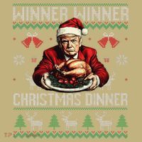 Winner Winner Christmas Dinner Santa Trump Ugly Sweater Xmas Hoodie thumb 7