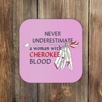 Woman With Cherokee Blood Native American Coaster thumb 0