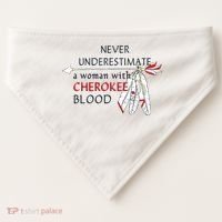 Woman With Cherokee Blood Native American USA-Made Doggie Bandana thumb 0