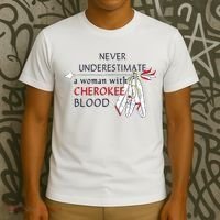 Woman With Cherokee Blood Native American T-Shirt thumb 3