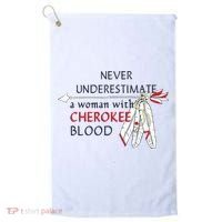Woman With Cherokee Blood Native American Golf Towel thumb 0