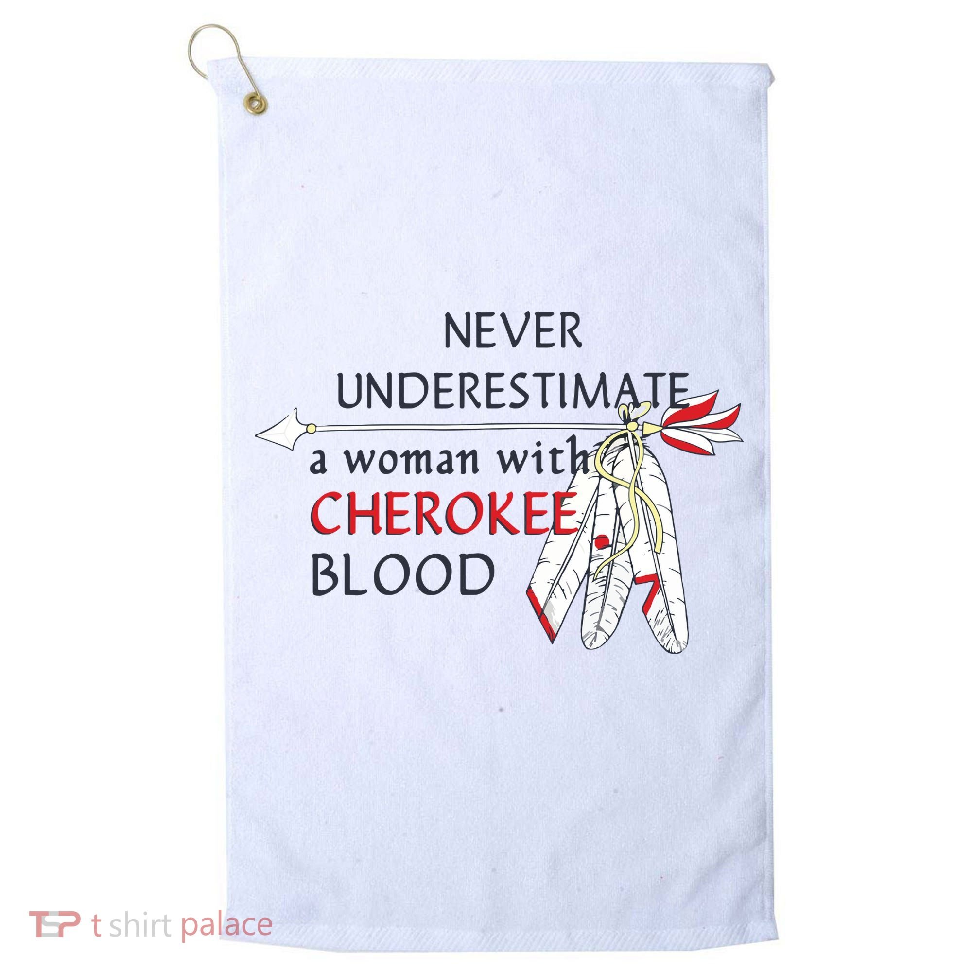 Woman With Cherokee Blood Native American Golf Towel