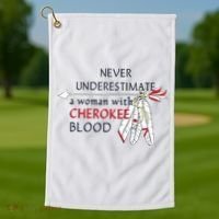 Woman With Cherokee Blood Native American Golf Towel thumb 1