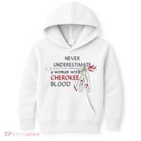 Woman With Cherokee Blood Native American Kids Hoodie thumb 0