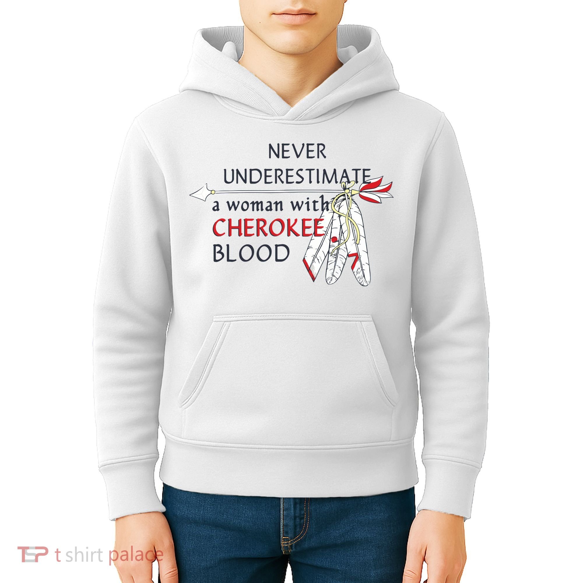 Woman With Cherokee Blood Native American Kids Hoodie