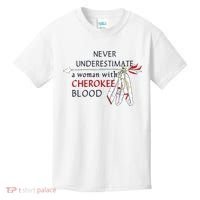 Woman With Cherokee Blood Native American Kids T-Shirt thumb 0
