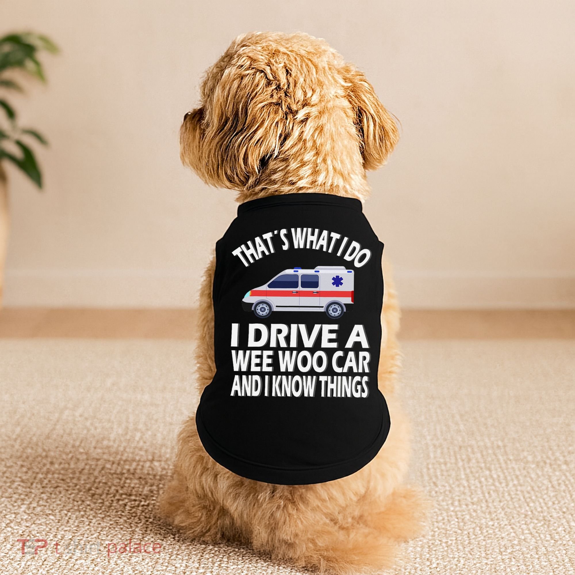 Wee Woo Car Funny Paramedic Doggie Tank