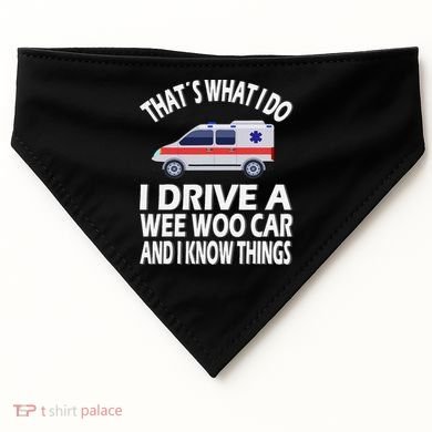Wee Woo Car Funny Paramedic USA-Made Doggie Bandana