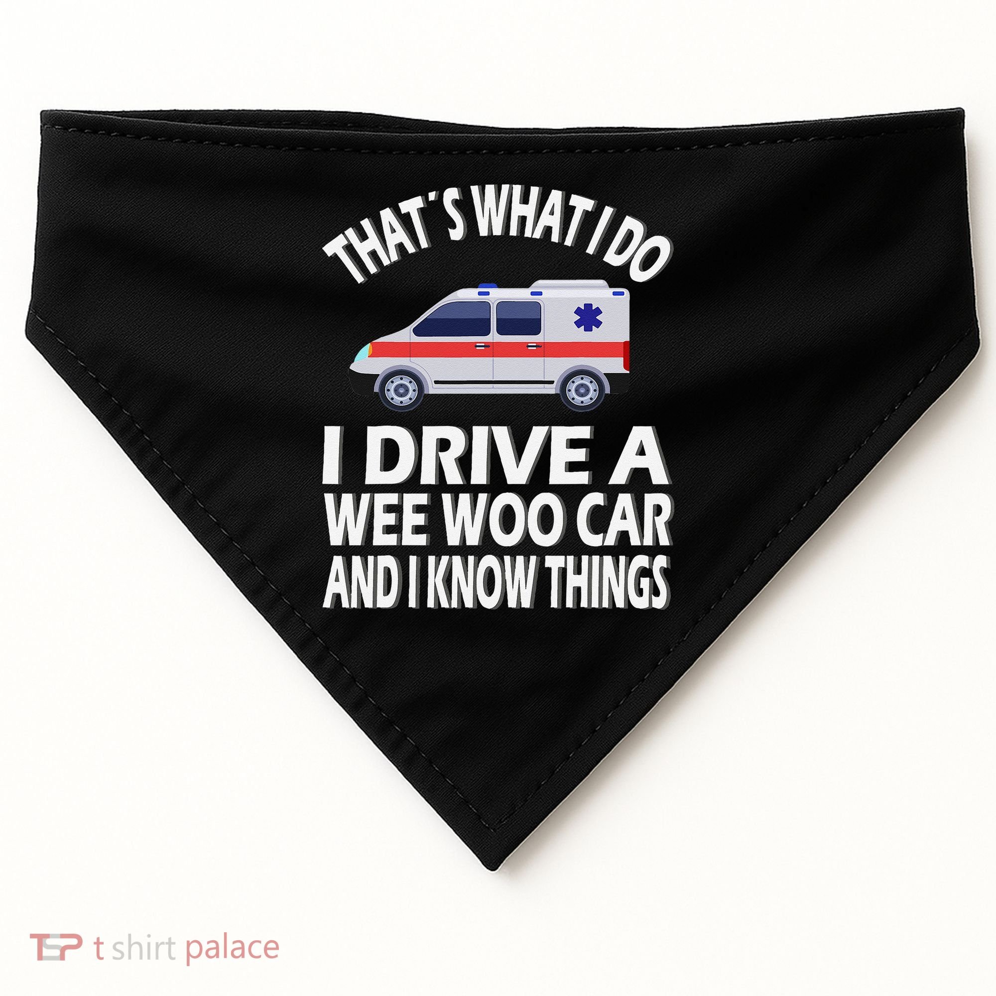 Wee Woo Car Funny Paramedic USA-Made Doggie Bandana