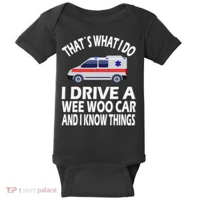 Wee Woo Car Funny Paramedic Baby Bodysuit