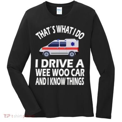 Wee Woo Car Funny Paramedic Women's Long Sleeve Shirt