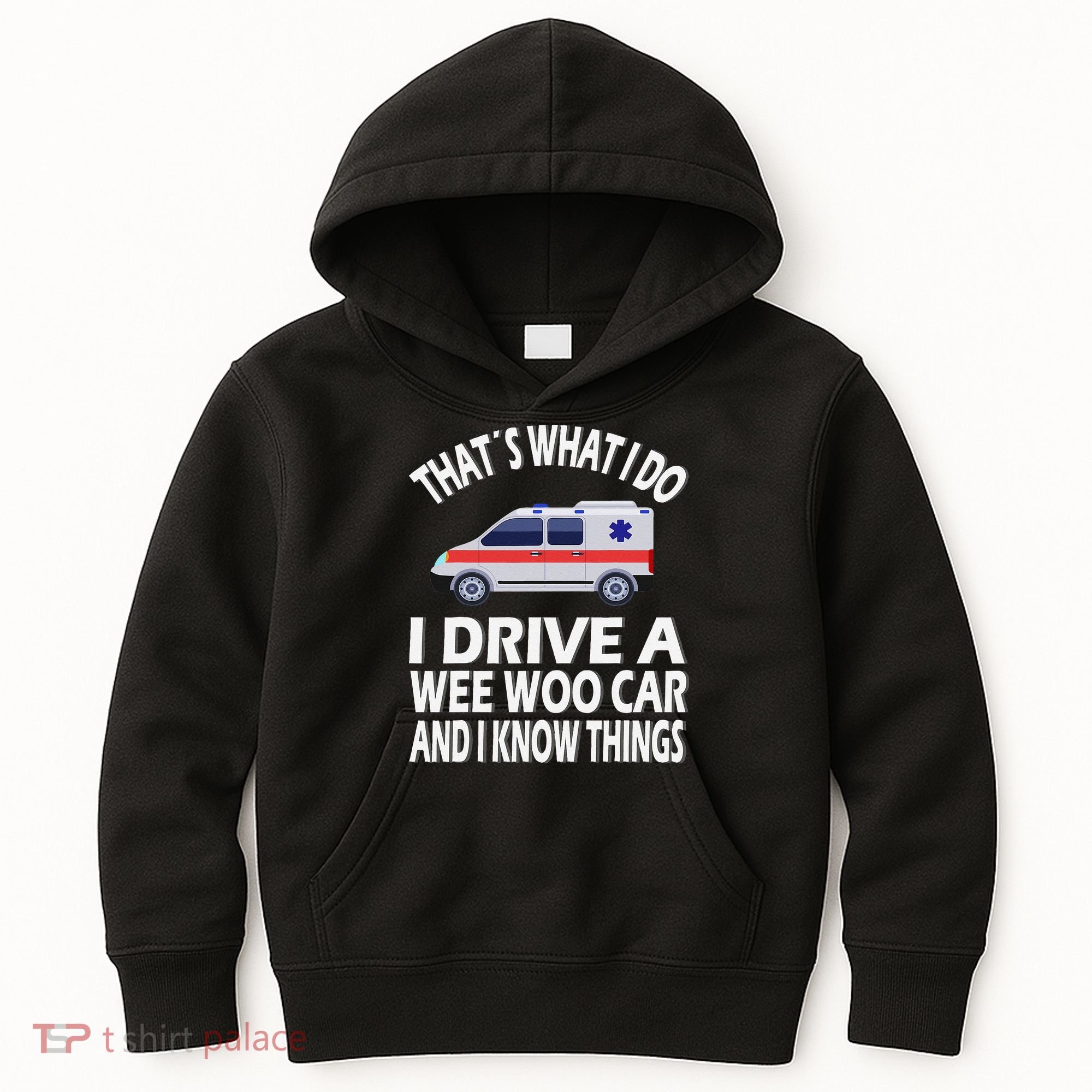 Wee Woo Car Funny Paramedic Kids Hoodie