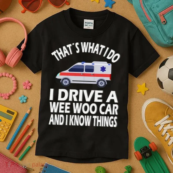 Wee Woo Car Funny Paramedic Kids T-Shirt