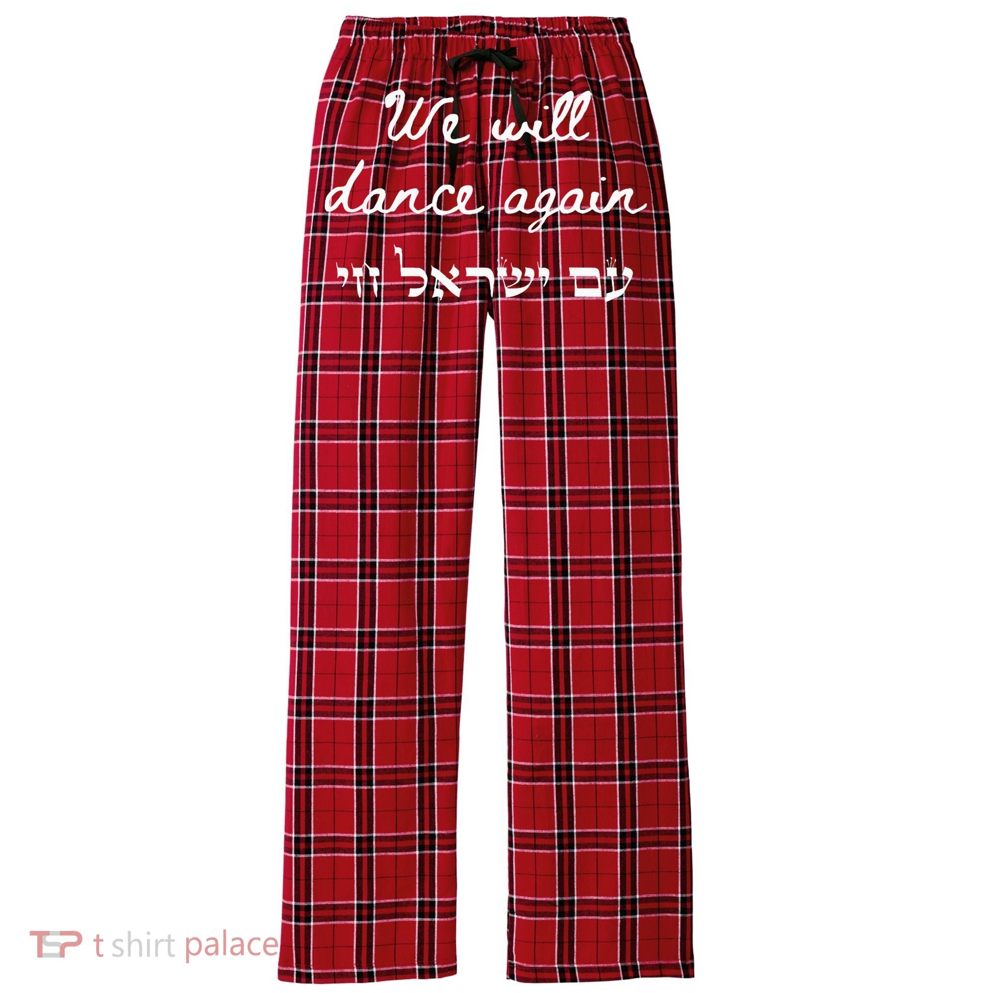 We Will Dance Again Retro 70s Style Women's Flannel Plaid Pajama Pants