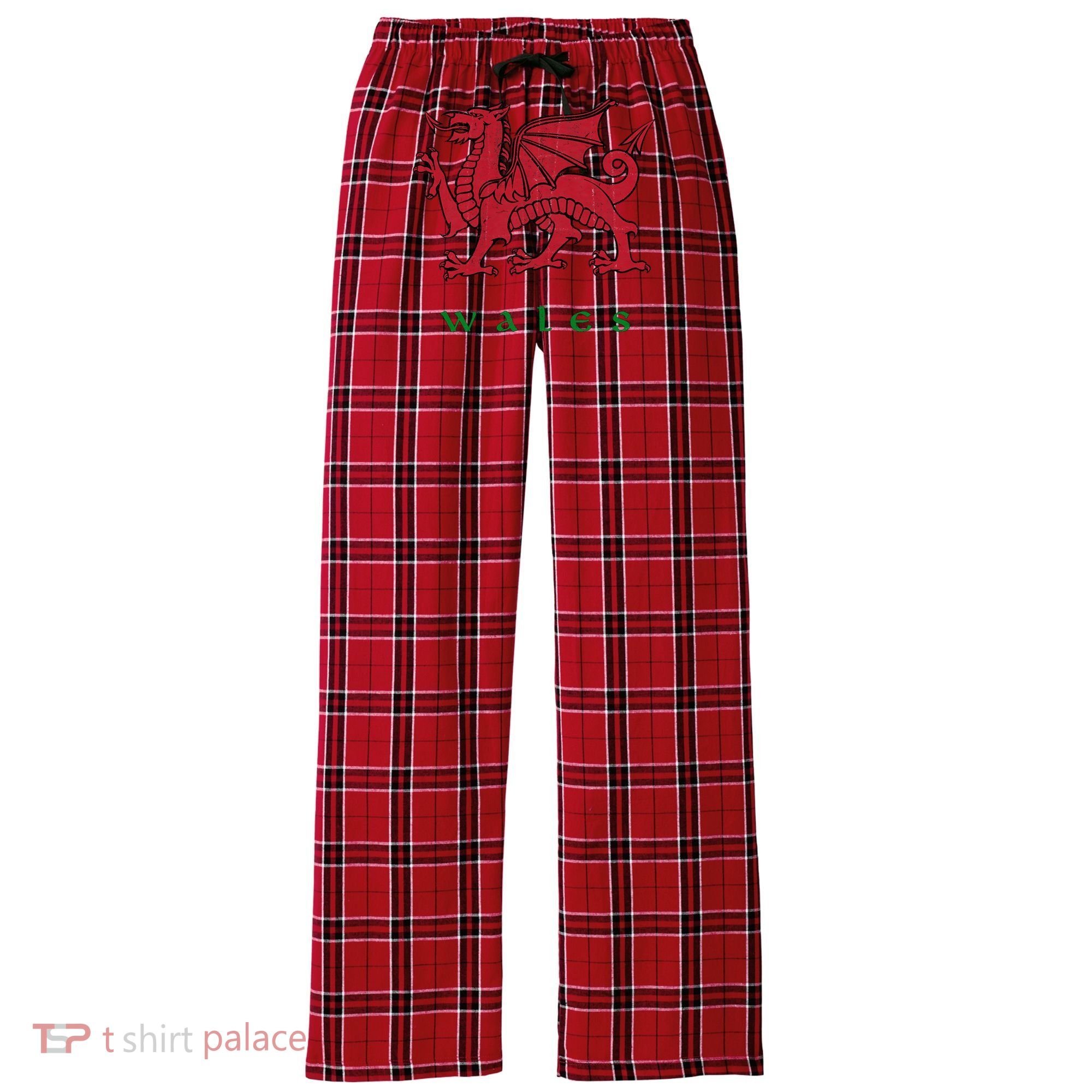 Wales Welsh Dragon Women's Flannel Plaid Pajama Pants