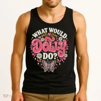 What Would Dolly Do? Butterfly And Heart Tank Top thumb 3