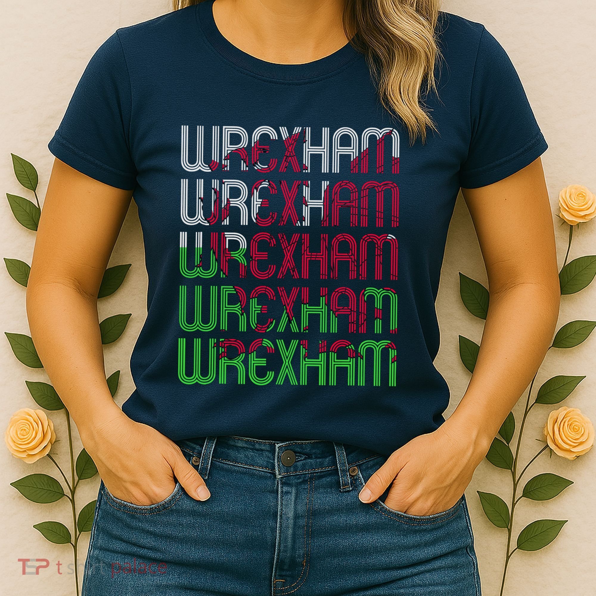 Wrexham Wales Dragon Welsh Flag Sports Merchandise Women's T-Shirt