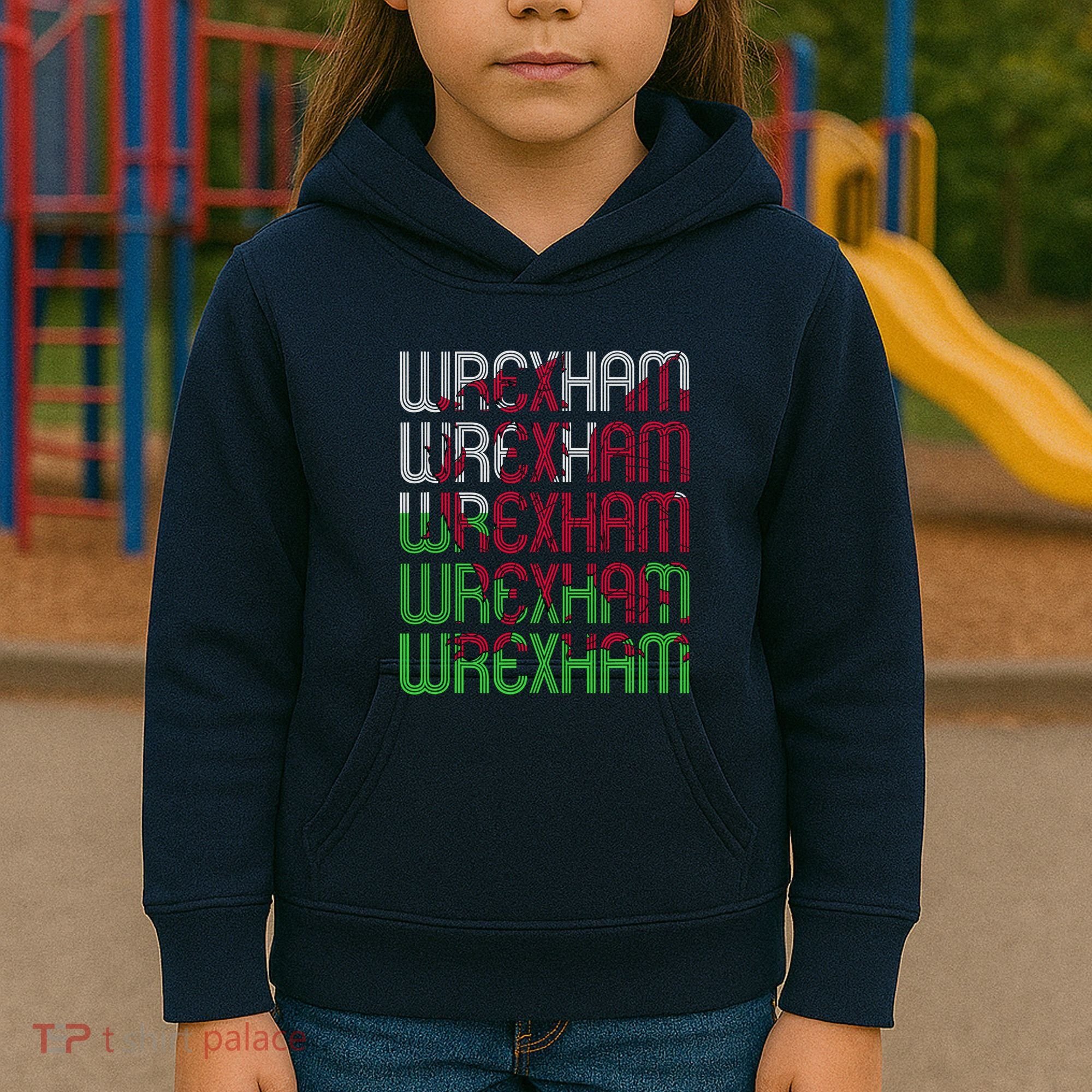 Wrexham Wales Dragon Welsh Flag Sports Merchandise Kids Hoodie