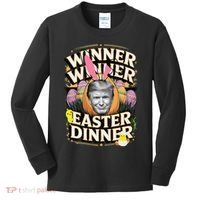 Winner Winner Easter Dinner Trump President 47th Kids Long Sleeve Shirt thumb 0