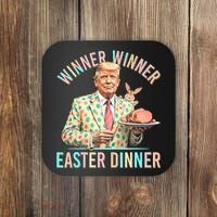 Winner Winner Easter Dinner President Trump Happy Easter Day Coaster thumb 0