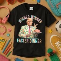 Winner Winner Easter Dinner President Trump Happy Easter Day Kids T-Shirt thumb 3