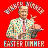 Winner Winner Easter Dinner President Trump Happy Easter Day Santa Hat thumb 1