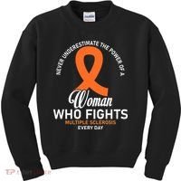 Women Who Fight Multiple Sclerosis Awareness Kids Sweatshirt thumb 0