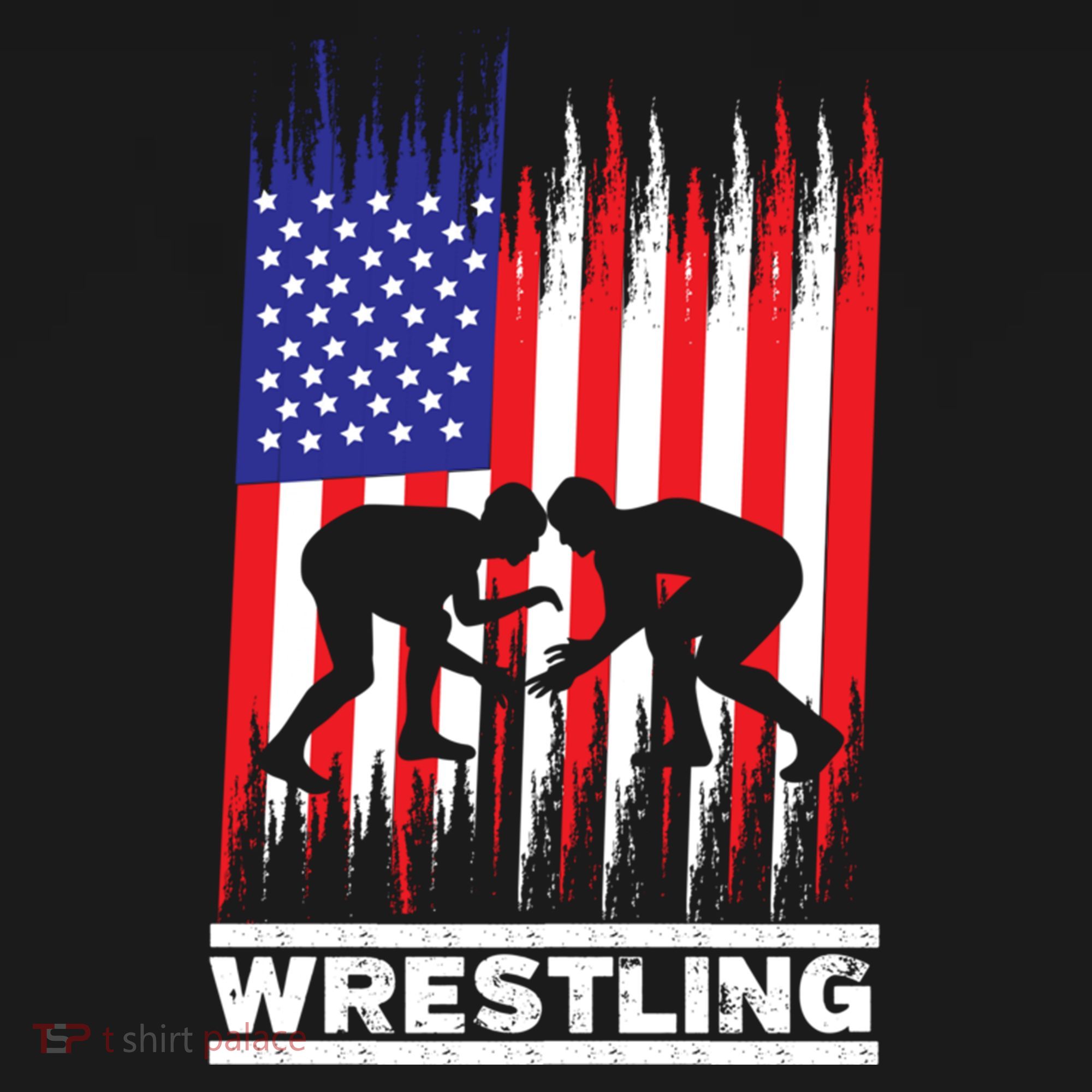 Wrestler Wrestling Fans American Flag Men Women Gift Women's Hoodie