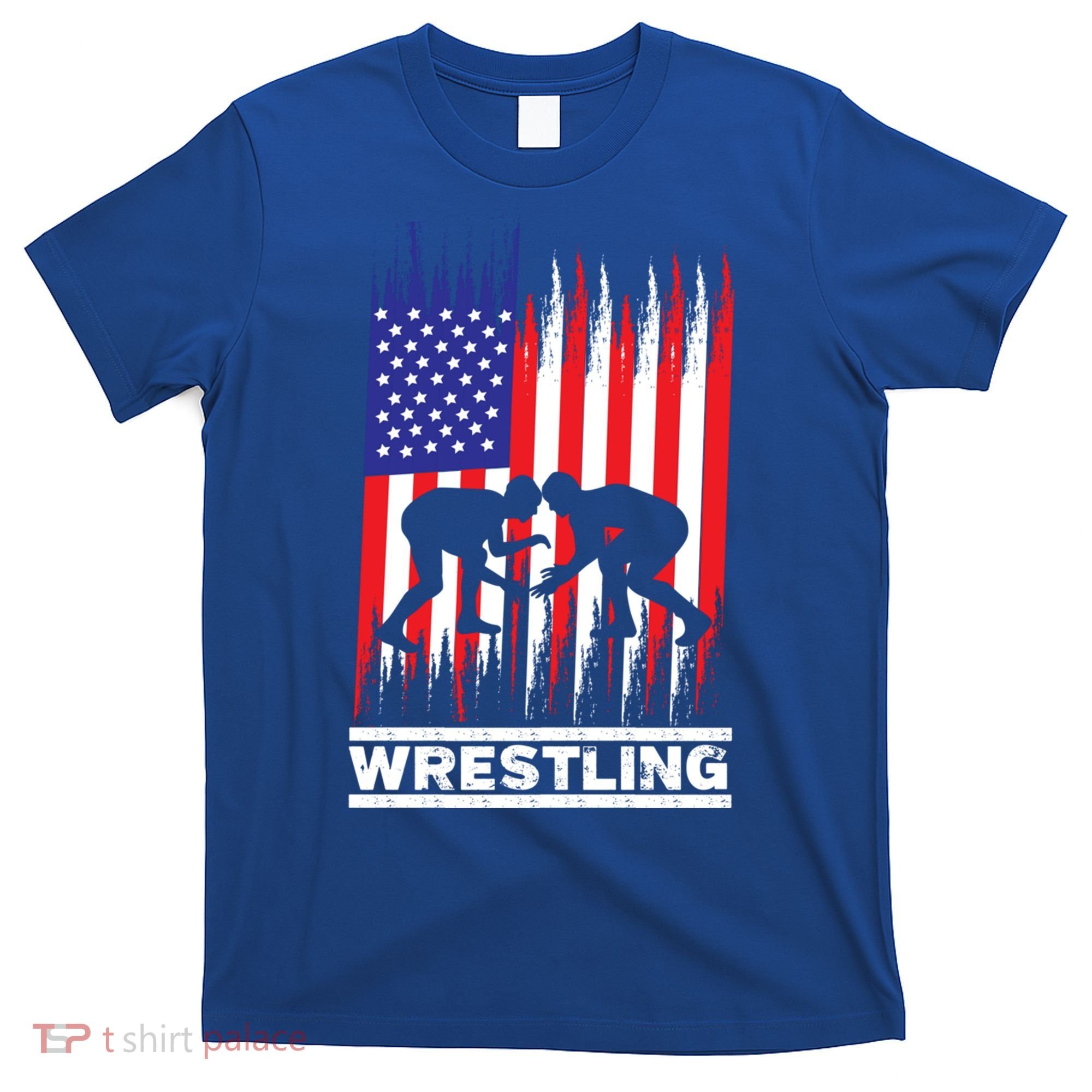 Wrestler Wrestling Fans American Flag Men Women Gift T-Shirt