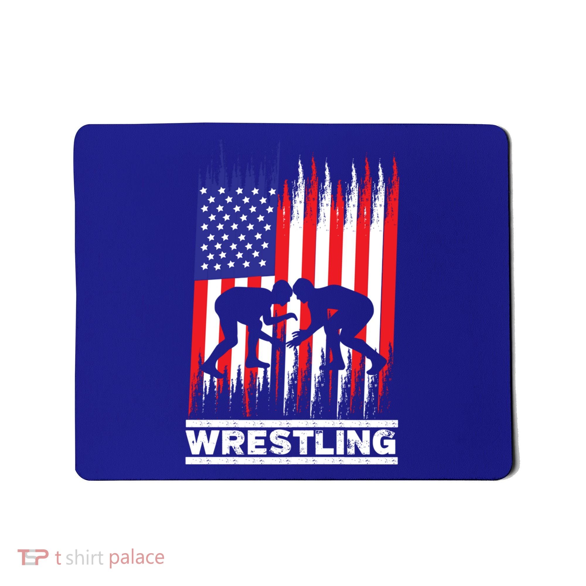 Wrestler Wrestling Fans American Flag Men Women Gift Mousepad