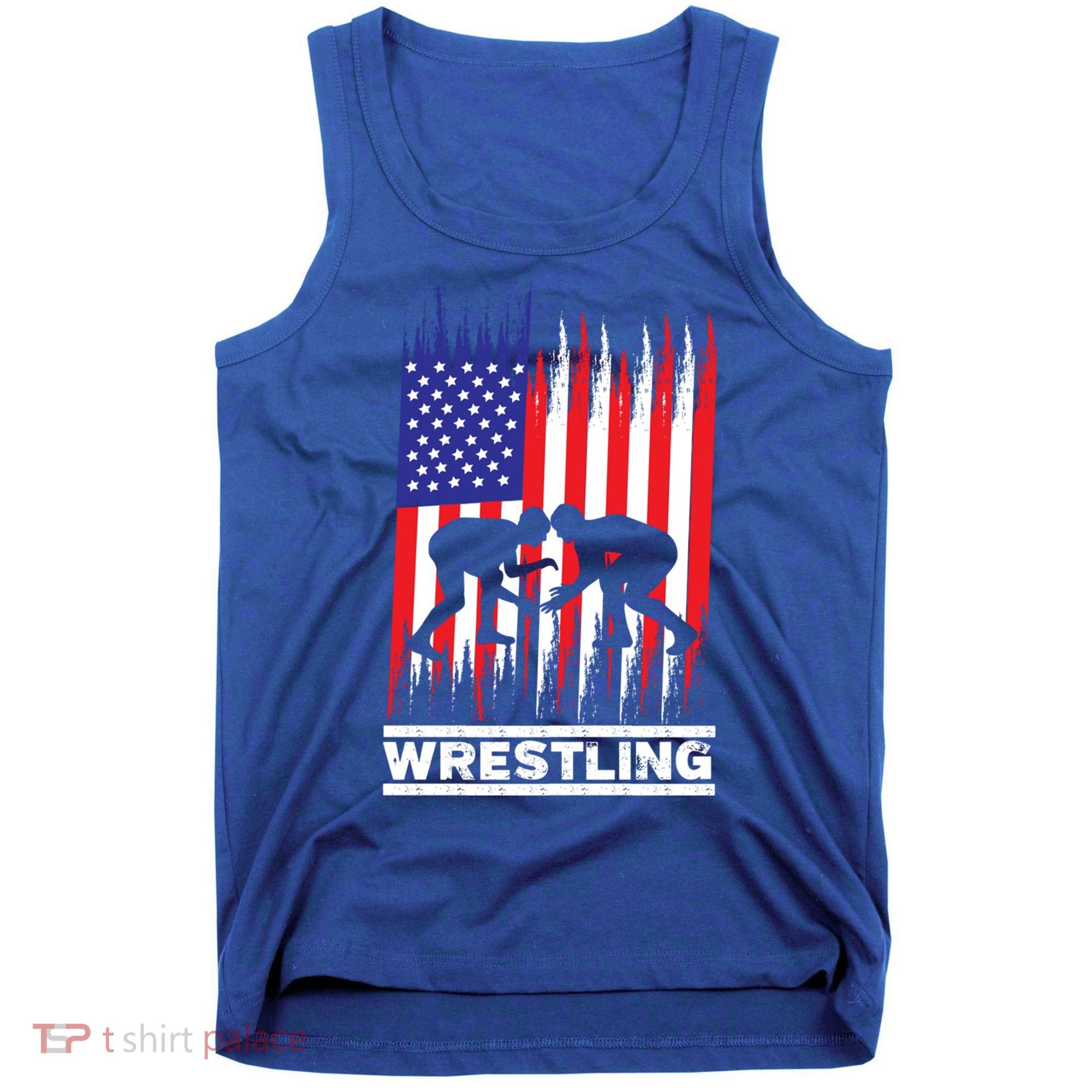 Wrestler Wrestling Fans American Flag Men Women Gift Tank Top