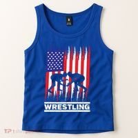 Wrestler Wrestling Fans American Flag Men Women Gift Tank Top thumb 2