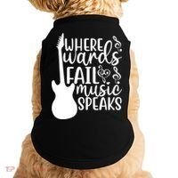 Where Words Fail Music Speaks Great Gift Musical Music Notes Musician Gift Doggie Tank thumb 0