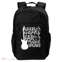 Where Words Fail Music Speaks Great Gift Musical Music Notes Musician Gift Backpack thumb 0