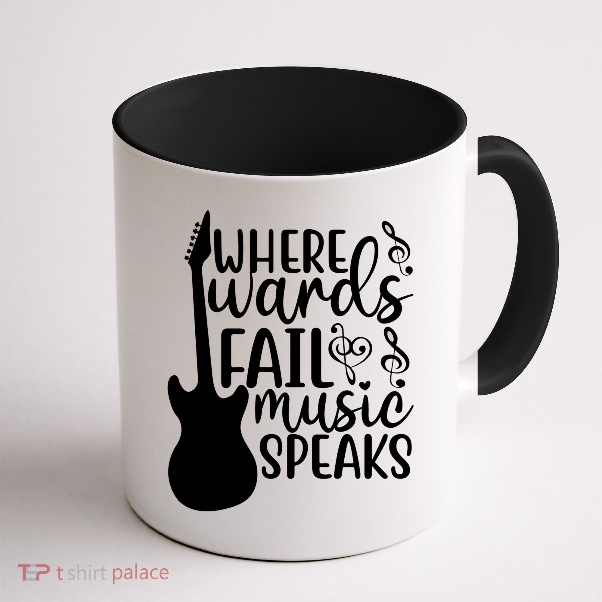 Where Words Fail Music Speaks Great Gift Musical Music Notes Musician Gift Coffee Mug
