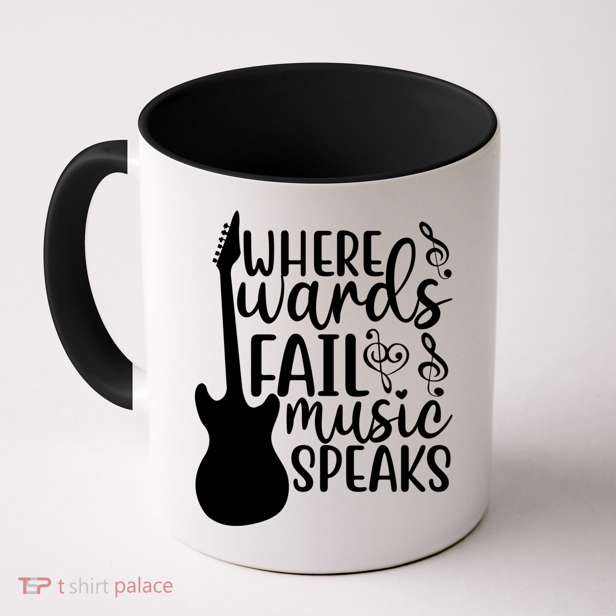 Where Words Fail Music Speaks Great Gift Musical Music Notes Musician Gift Coffee Mug
