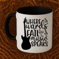 Where Words Fail Music Speaks Great Gift Musical Music Notes Musician Gift Coffee Mug thumb 2