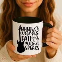 Where Words Fail Music Speaks Great Gift Musical Music Notes Musician Gift Coffee Mug thumb 3