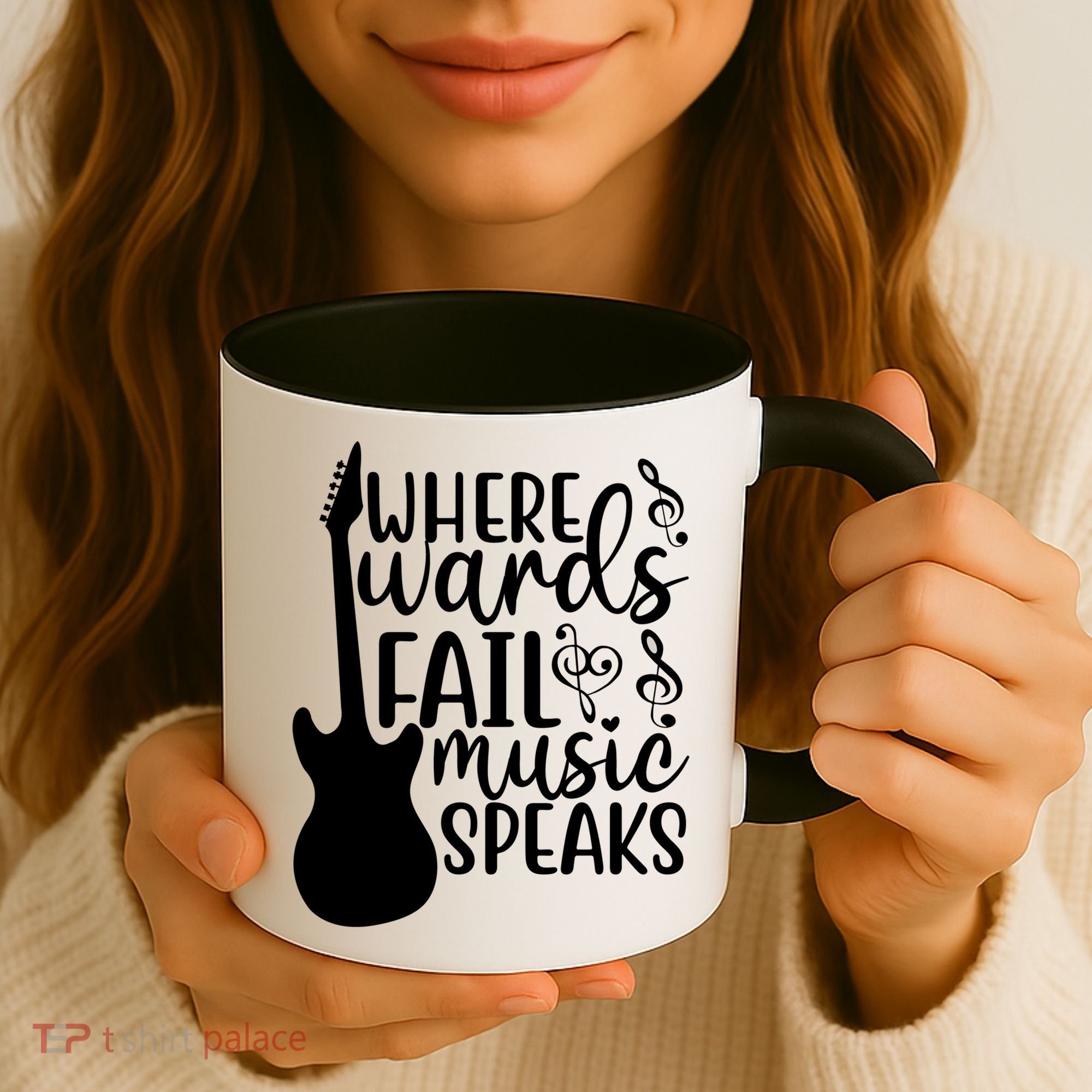 Where Words Fail Music Speaks Great Gift Musical Music Notes Musician Gift Coffee Mug