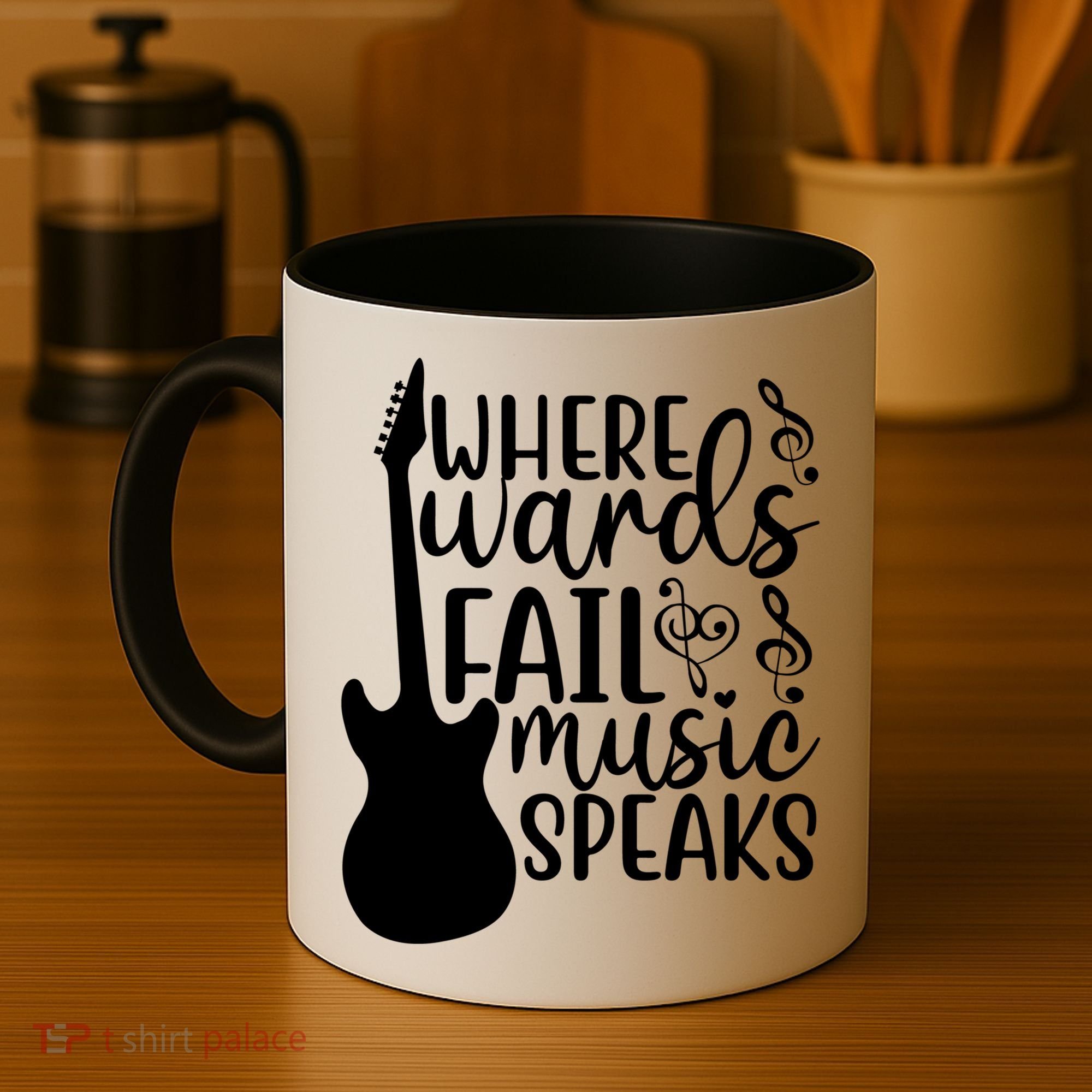 Where Words Fail Music Speaks Great Gift Musical Music Notes Musician Gift Coffee Mug