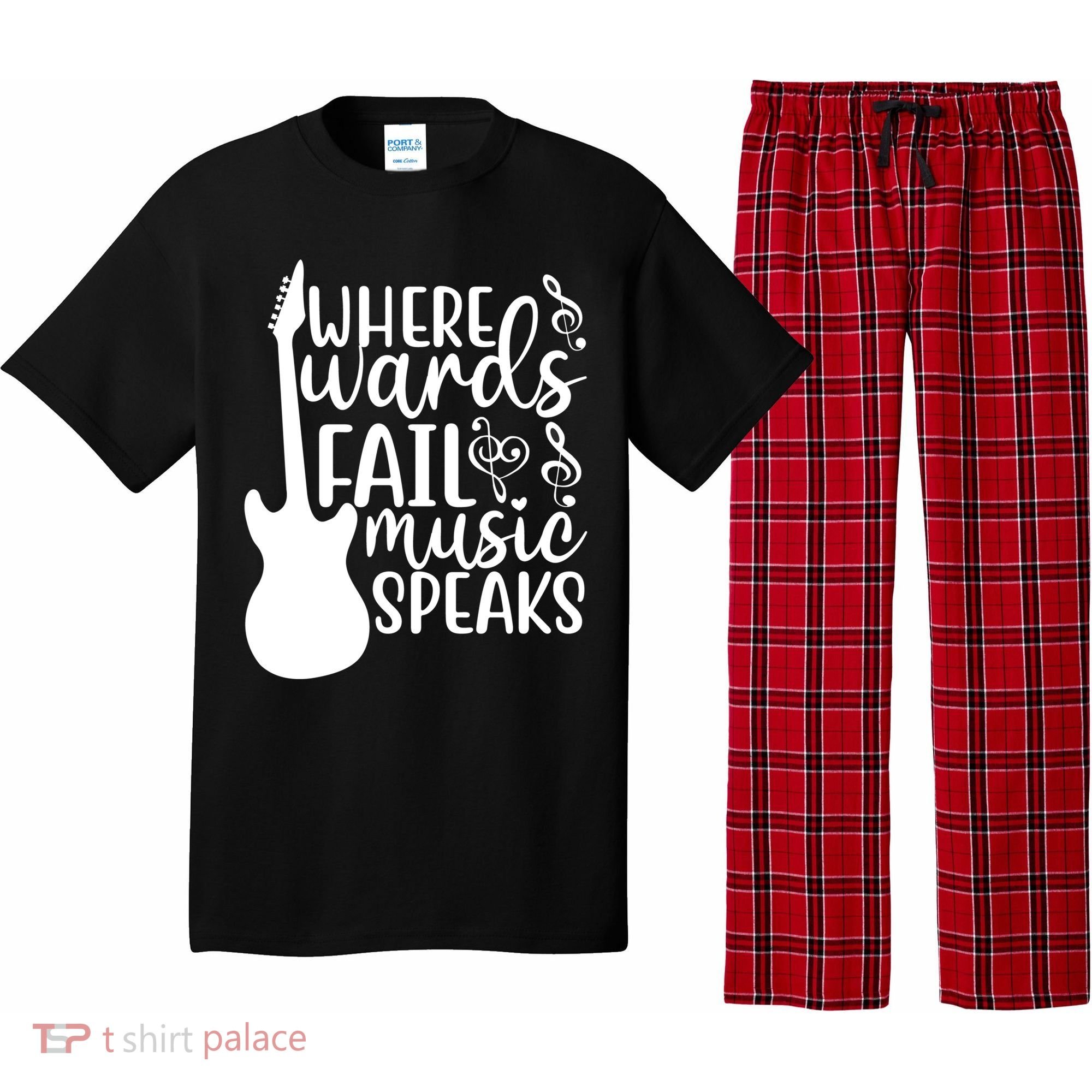 Where Words Fail Music Speaks Great Gift Musical Music Notes Musician Gift Pajama Set