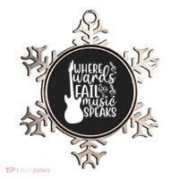 Where Words Fail Music Speaks Great Gift Musical Music Notes Musician Gift Ornament thumb 0