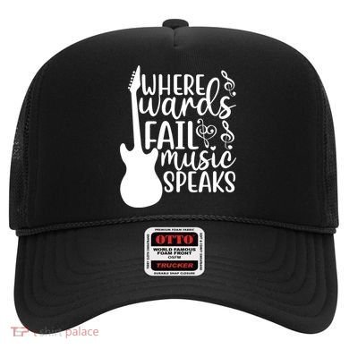 Where Words Fail Music Speaks Great Gift Musical Music Notes Musician Gift Hat
